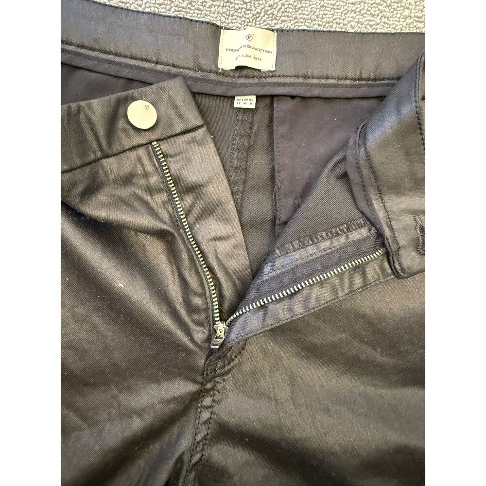 French Connection Women's Size 8 Black Coated Lace Up Pants - Picture 9 of 16